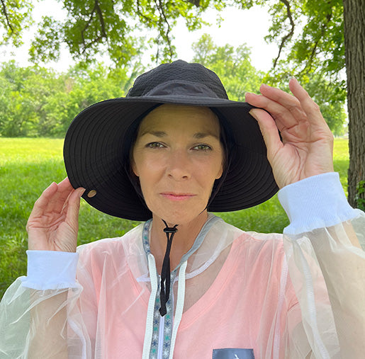 Black Mosquito Net Hat - Mozzie Style