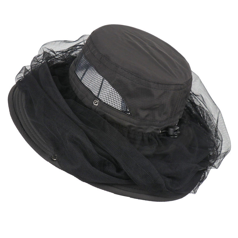 Black Mosquito Net Hat - Mozzie Style