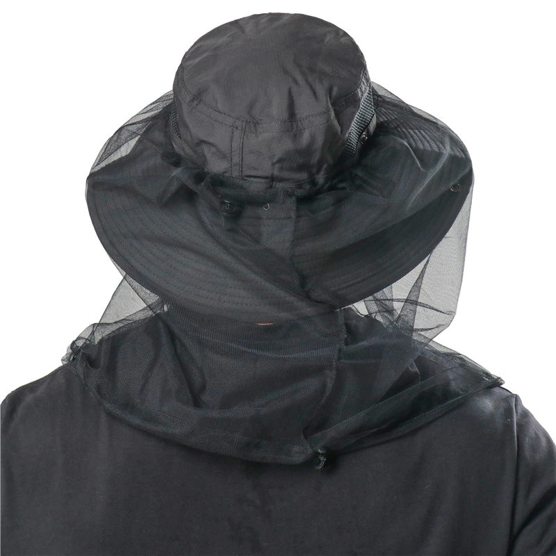 Black Mosquito Net Hat - Mozzie Style